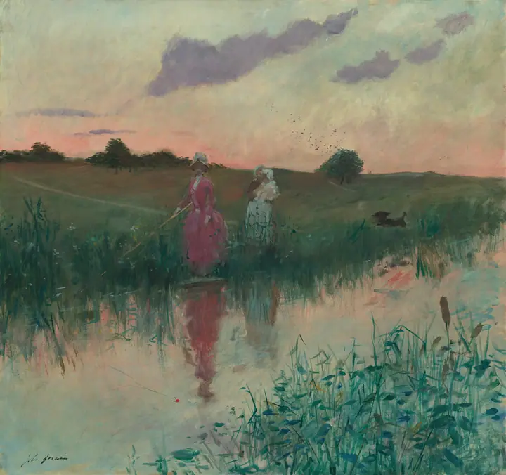 La esposa del artista pescando, Jean-Louis Forain