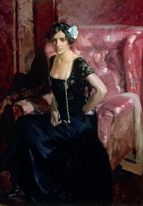 Clotilde con traje de noche, Joaquín Sorolla