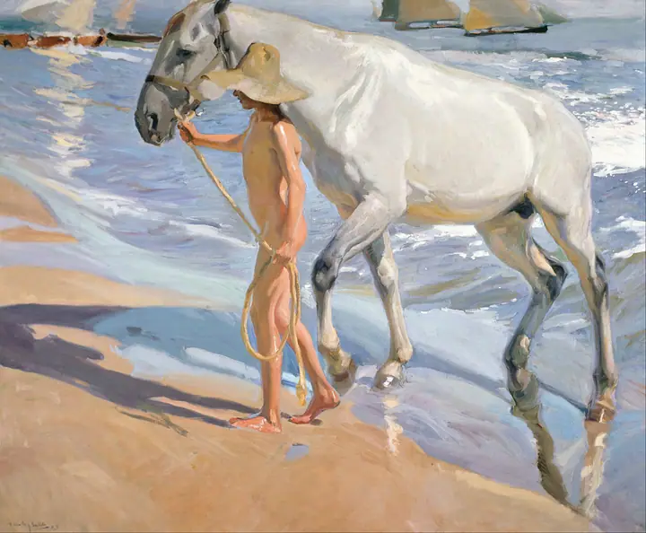 El baño del caballo, Joaquín Sorolla