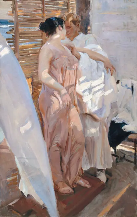 La bata rosa, Joaquín Sorolla