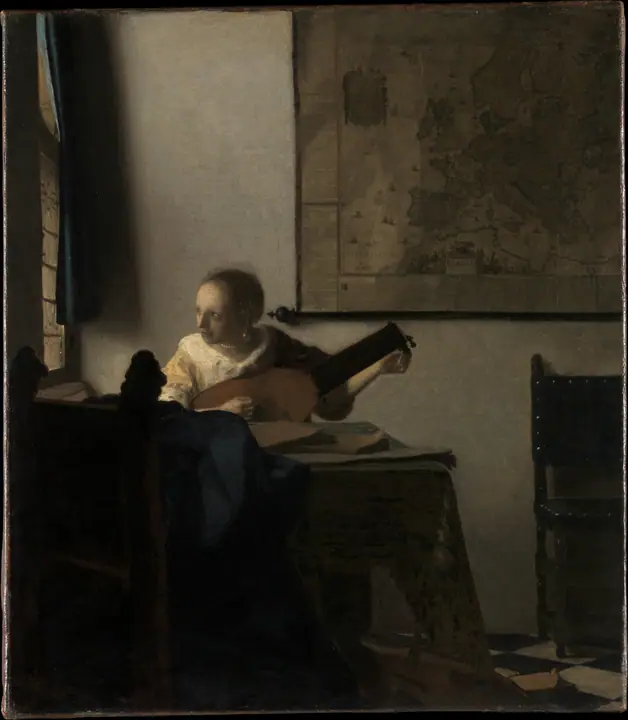 Joven con un laúd, Johannes Vermeer