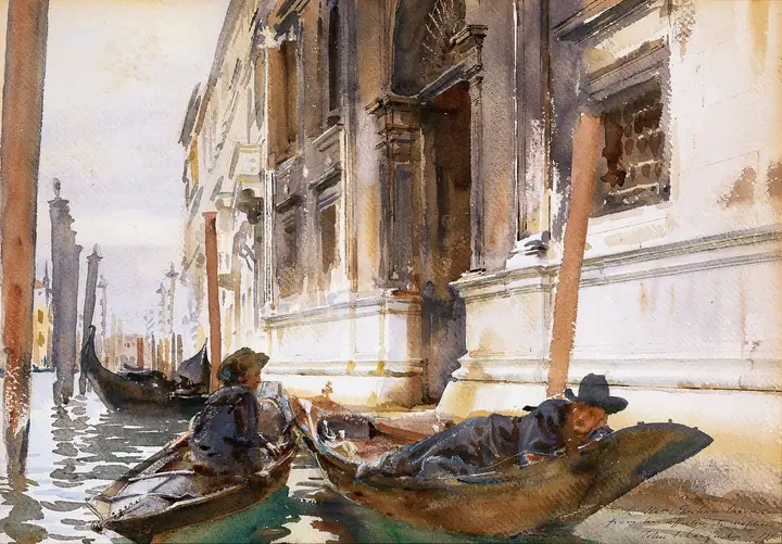 Góndolas en Venecia, John Singer Sargent