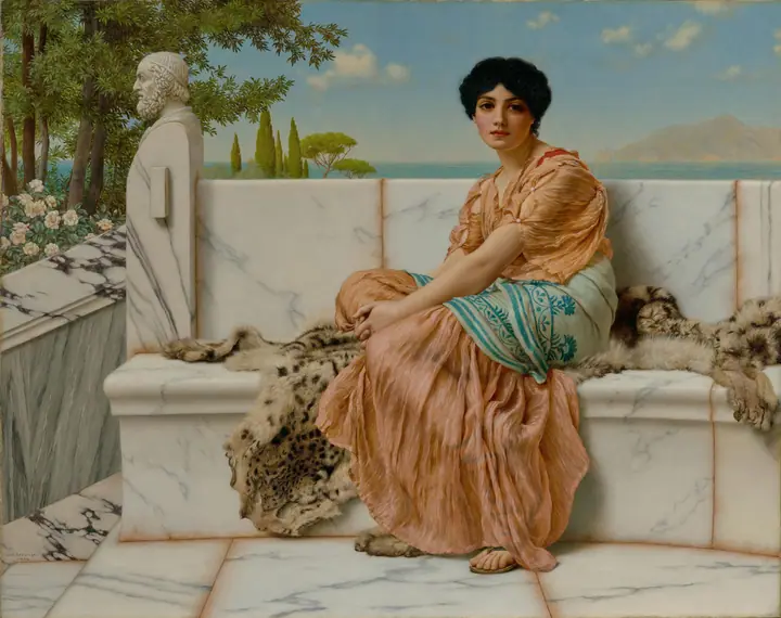 En los días de Safo, John William Godward
