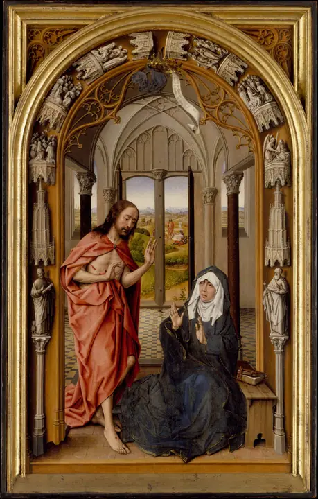 Cristo aparece a su Madre, Juan de Flandes