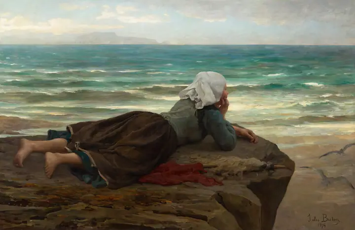 El acantilado (La Falaise), Jules Breton