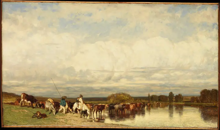 Vacas cruzando un vado, Jules Dupré