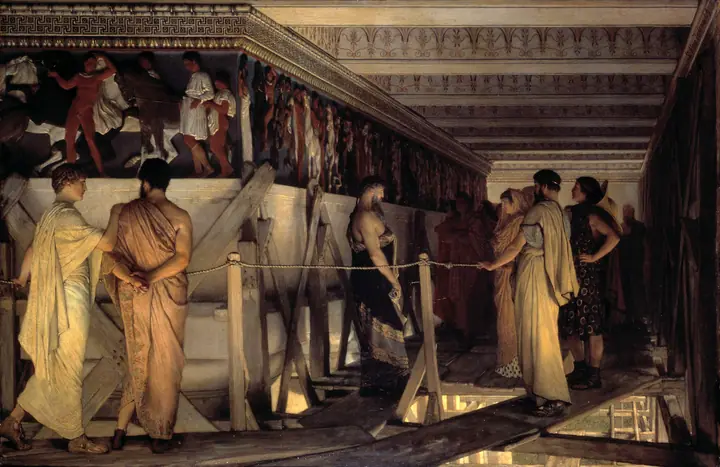 Fidias mostrando el friso del Partenón, Lawrence Alma-Tadema