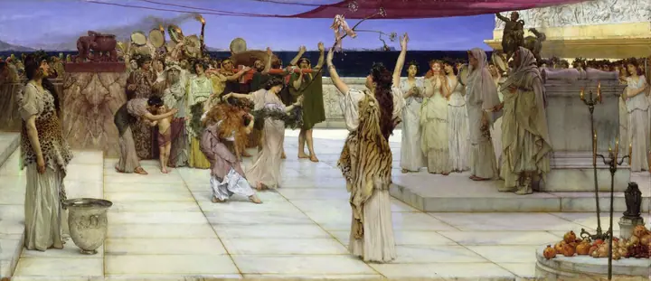 La consagración de Baco, Lawrence Alma-Tadema