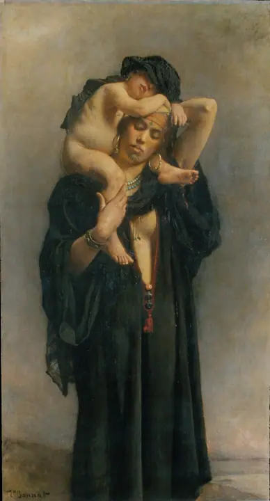 Una campesina egipcia con su hijo, Léon Bonnat