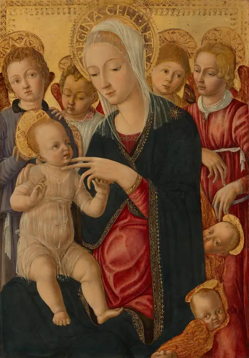 Virgen con el Niño, ángeles y querubines, Matteo di Giovanni