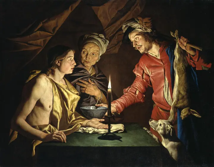 Esaú vendiendo su primogenitura, Matthias Stom