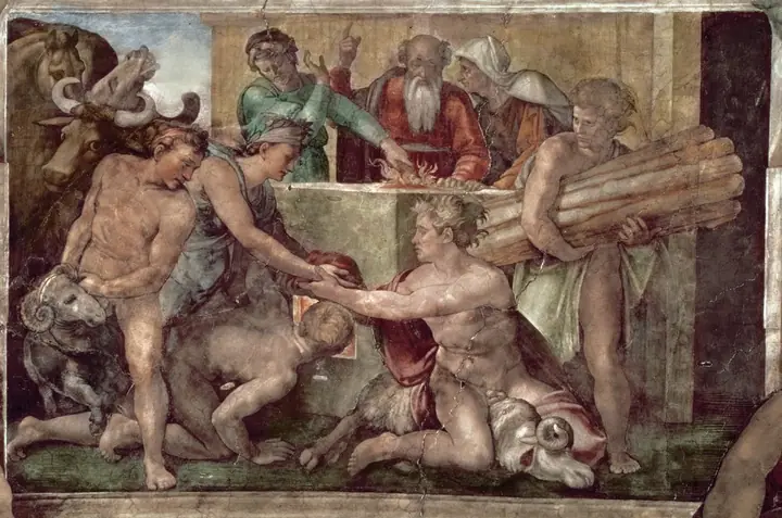 El sacrificio de Noé, Michelangelo Buonarroti