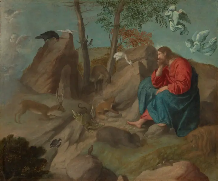 Cristo en el desierto, Moretto da Brescia