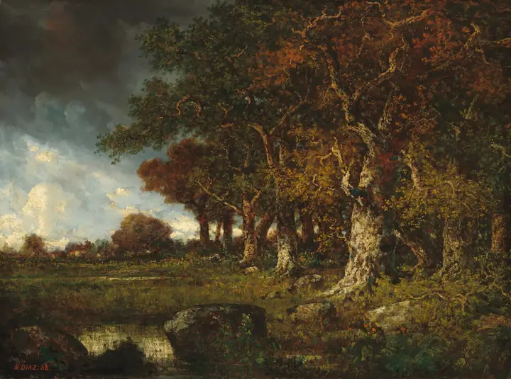 El linde del bosque en Les Monts-Girard, Fontainebleau, Narcisse Diaz de la Peña