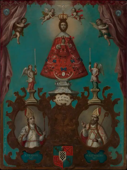La Virgen de El Camino con San Fermín y San Saturnino, Nicolás Enríquez