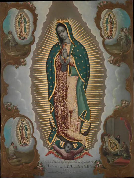La Virgen de Guadalupe con las cuatro apariciones, Nicolás Enríquez