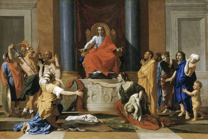 El juicio de Salomón, Nicolas Poussin