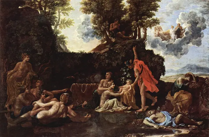 El nacimiento de Baco, Nicolas Poussin