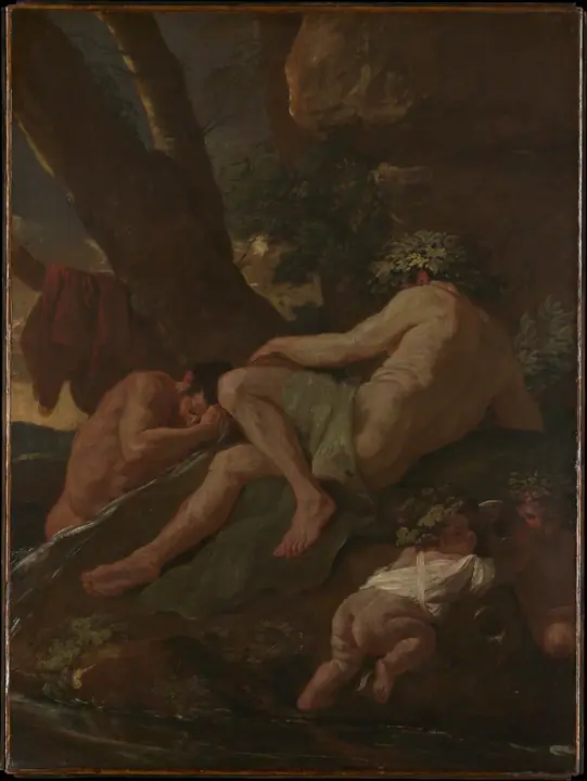 Midas lavándose en la fuente del Pactolo, Nicolas Poussin