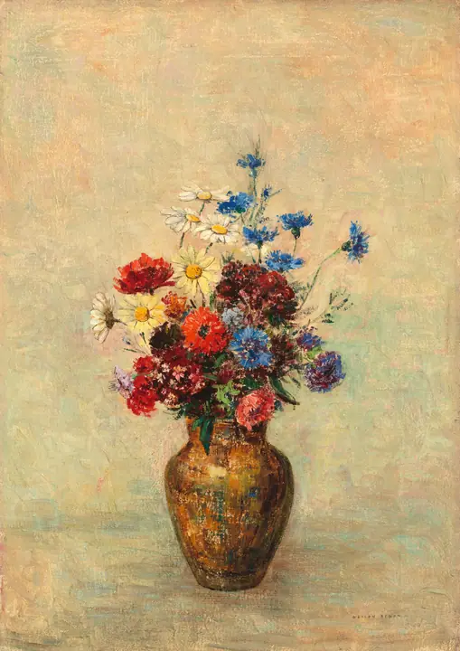 Flores en un jarrón, Odilon Redon