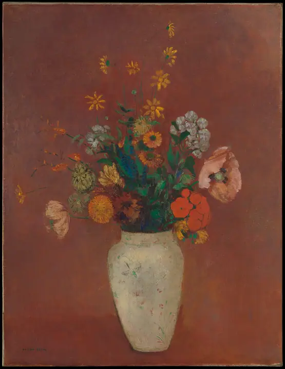 Ramo de flores en un jarrón chino, Odilon Redon