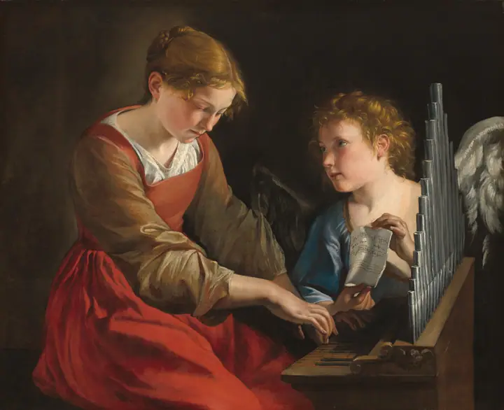 Santa Cecilia y un ángel, Orazio Gentileschi