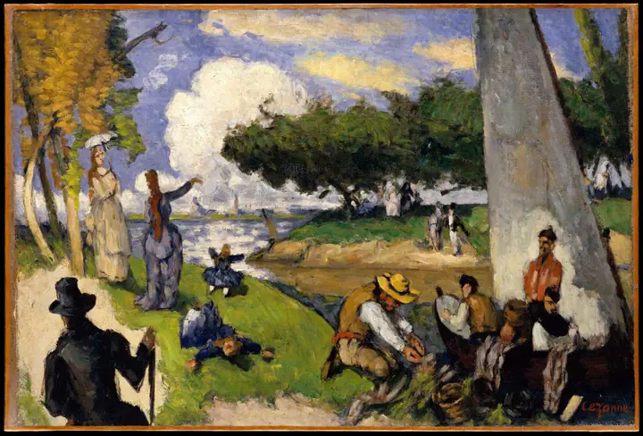 Los pescadores (escena fantástica), Paul Cézanne