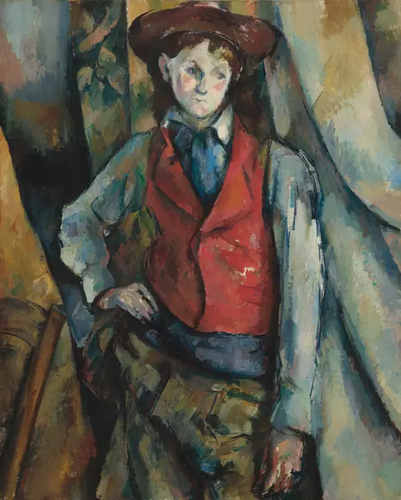Muchacho con chaleco rojo, Paul Cézanne