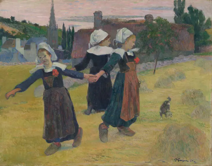 Muchachas bretonas bailando, Pont-Aven, Paul Gauguin