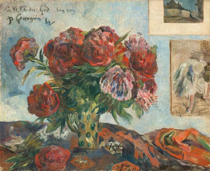 Naturaleza muerta con peonías, Paul Gauguin