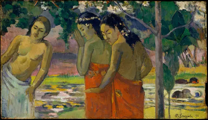 Tres mujeres tahitianas, Paul Gauguin