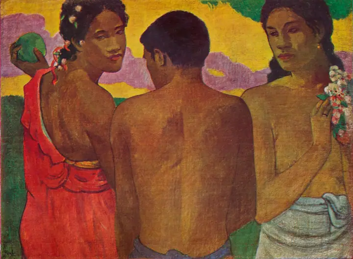 Tres tahitianos, Paul Gauguin