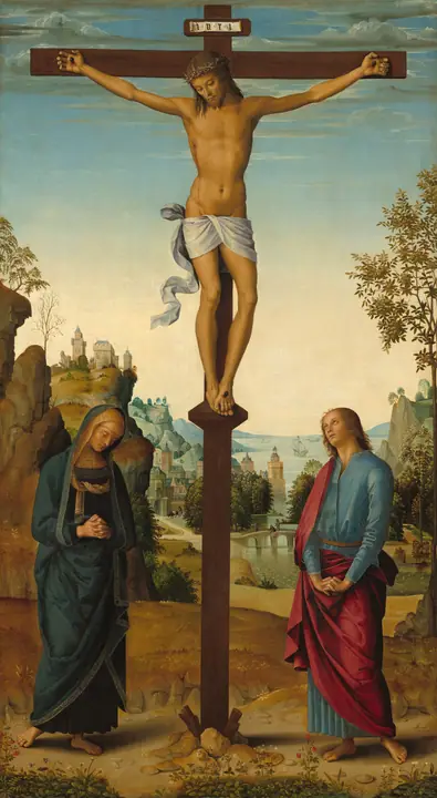 La crucifixión con la Virgen, san Juan, san Jerónimo y santa María Magdalena [panel central], Perugino