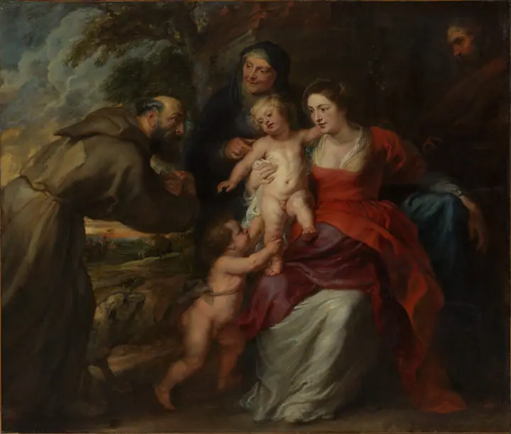La Sagrada Familia con San Francisco, Santa Ana y el Niño San Juan Bautista, Peter Paul Rubens