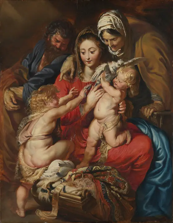 La Sagrada Familia con Santa Isabel, San Juan y una paloma, Peter Paul Rubens