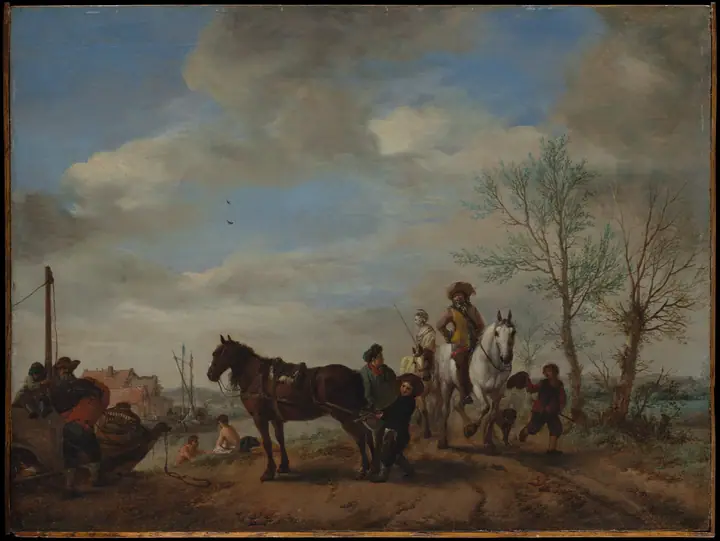 Un hombre y una mujer a caballo, Philips Wouwerman