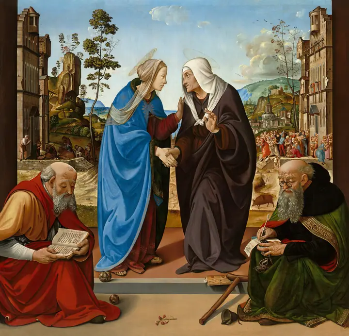 La Visitación con San Nicolás y San Antonio Abad, Piero di Cosimo