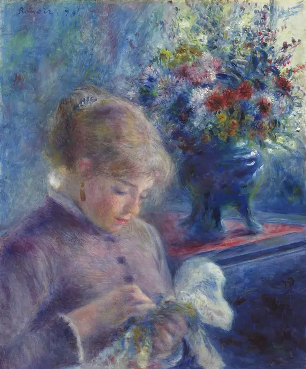 Muchacha cosiendo, Pierre-Auguste Renoir