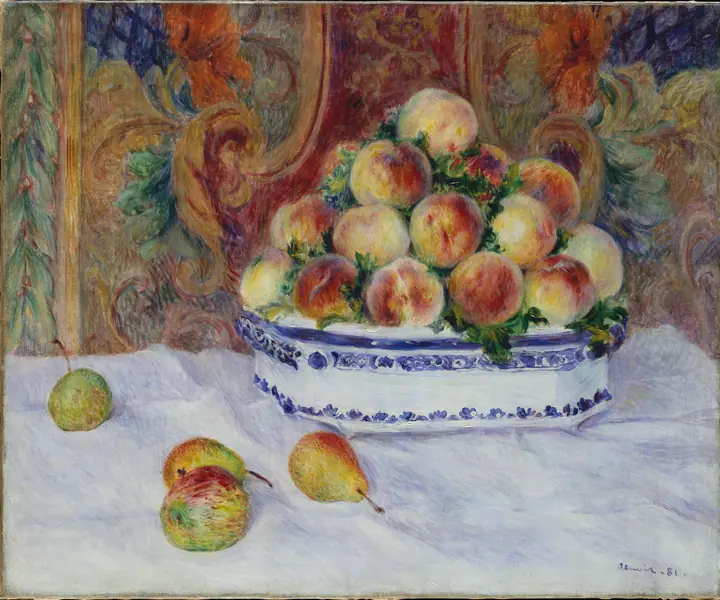 Naturaleza muerta con melocotones, Pierre-Auguste Renoir