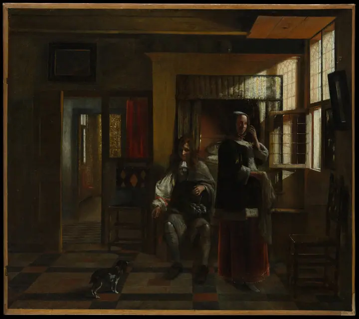 Interior con una pareja joven, Pieter de Hooch