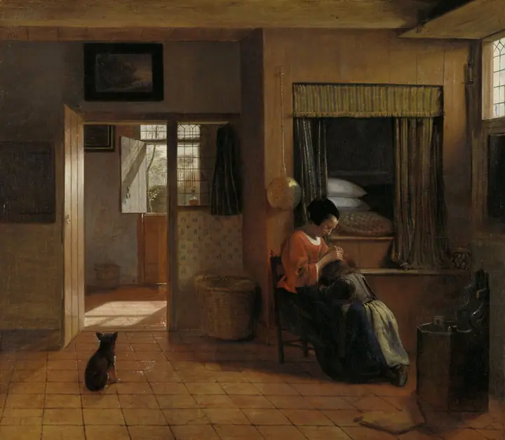 Madre peinando a su hijo, Pieter de Hooch