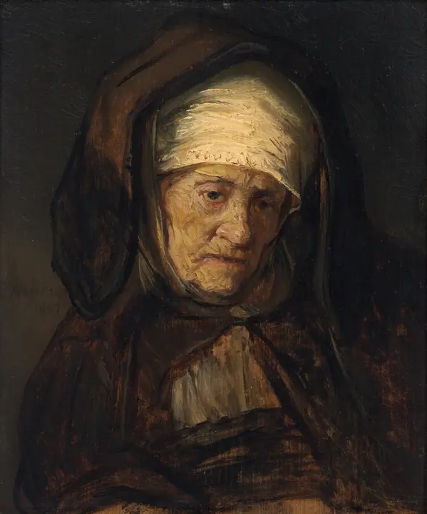 Cabeza de una anciana, Rembrandt van Rijn