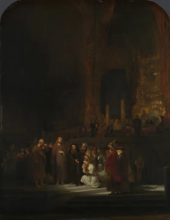 Cristo y la mujer adúltera, Rembrandt van Rijn
