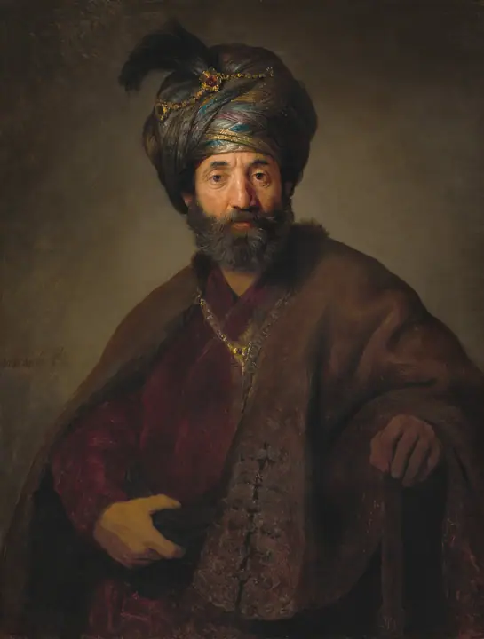 Hombre con traje oriental, Rembrandt van Rijn