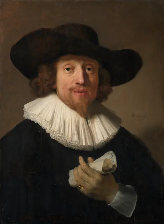 Hombre con una partitura, Rembrandt van Rijn