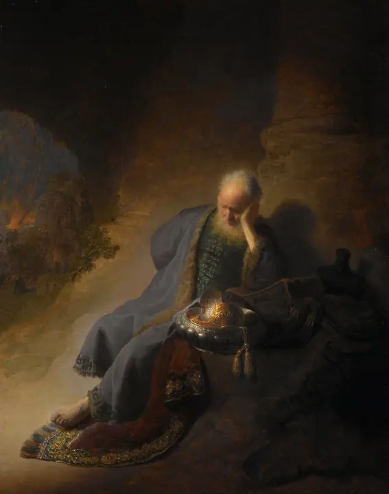 Jeremías lamentando la destrucción de Jerusalén, Rembrandt van Rijn