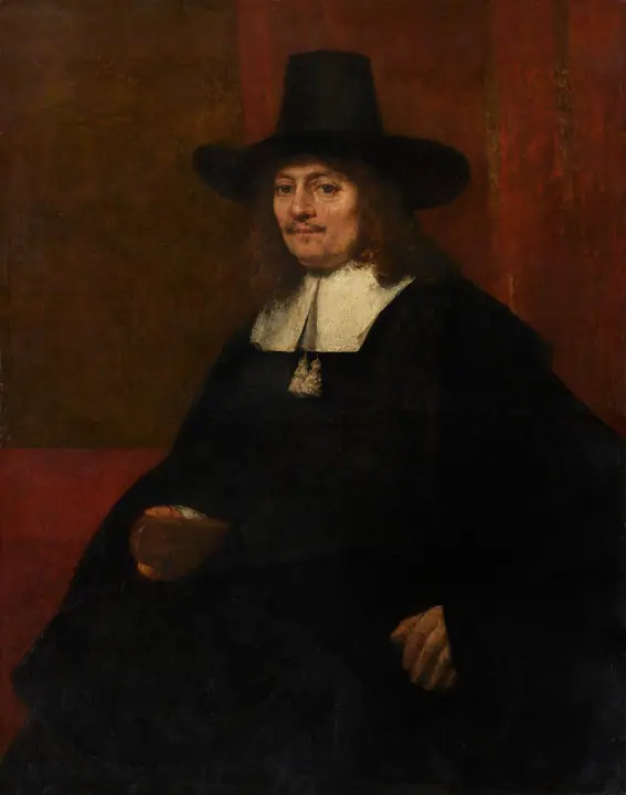 Retrato de un hombre con sombrero alto, Rembrandt van Rijn