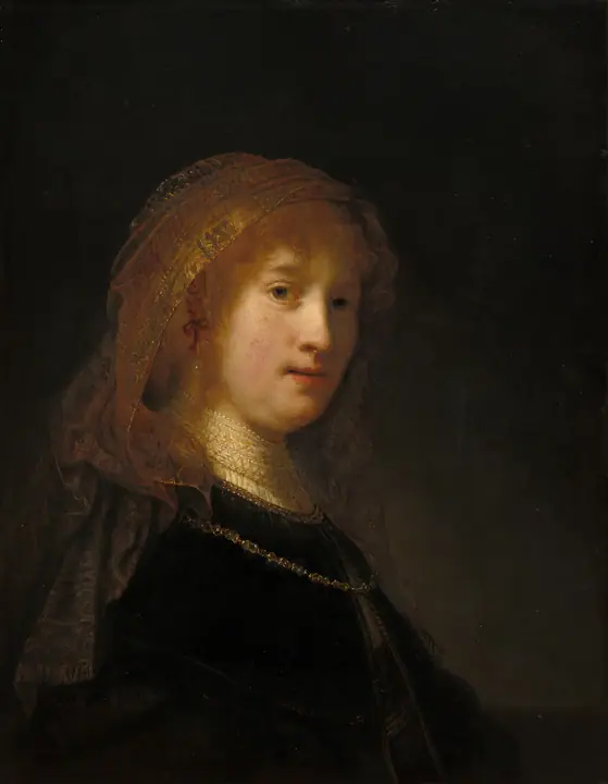 Saskia van Uylenburgh, esposa del artista, Rembrandt van Rijn