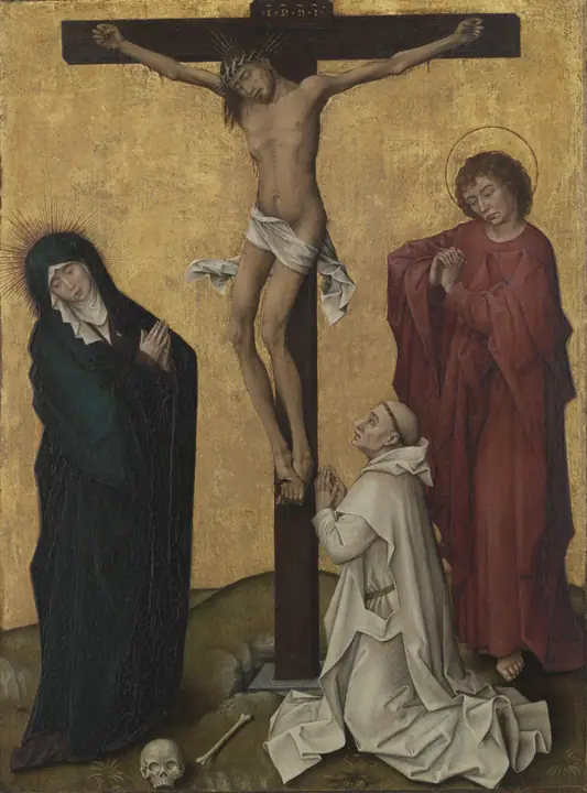 La Crucifixión con un monje cartujo, Rogier van der Weyden