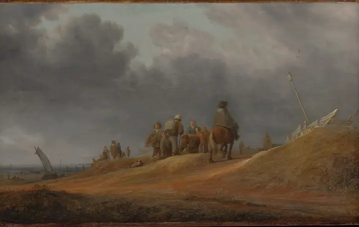 Mercado junto a la costa, Salomon van Ruysdael